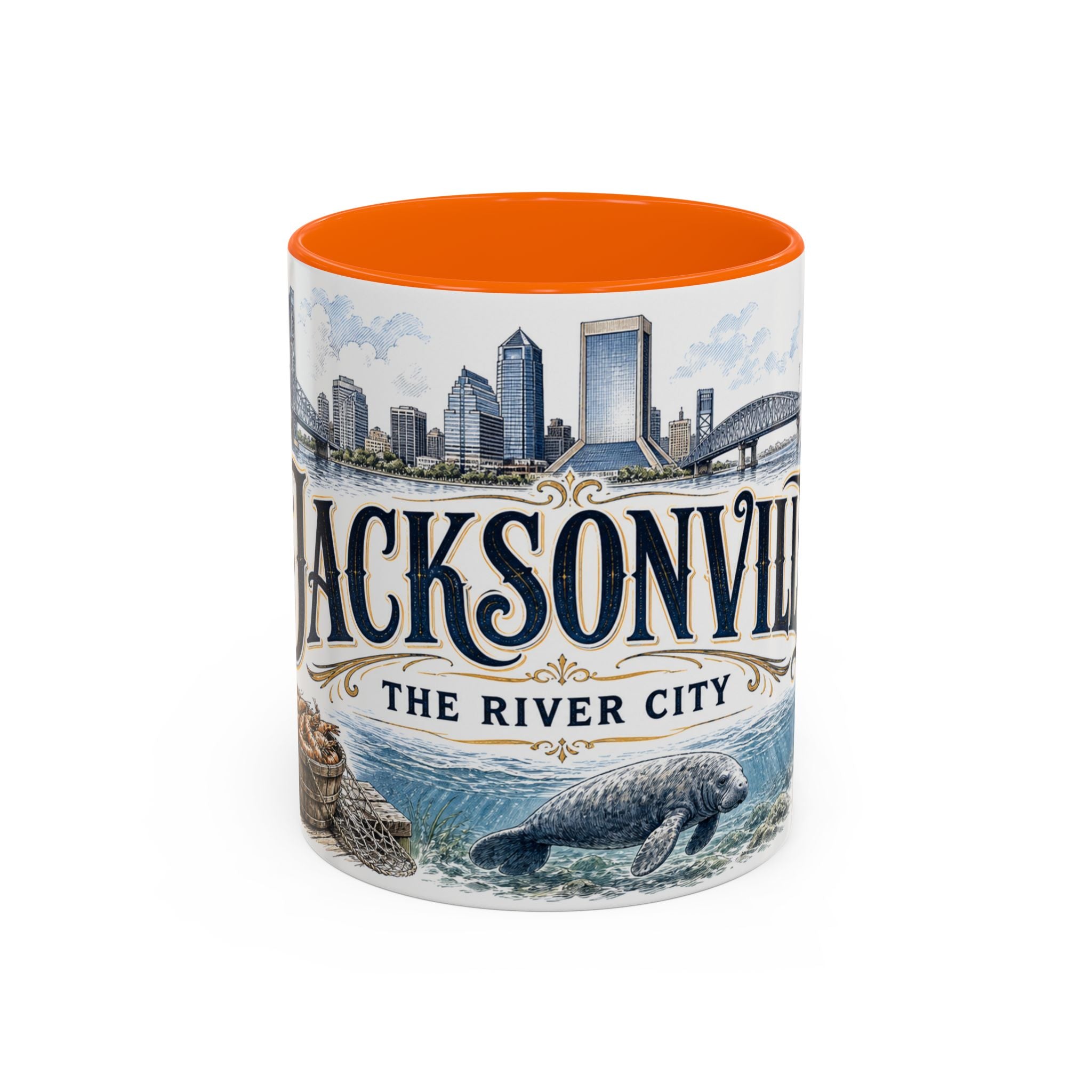 Jacksonville Coffee Mug | United States Travel Souvenir | Vintage Illustrated City Gift | 11 oz 15 oz Accent Mug