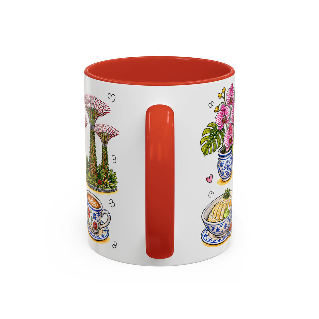 Singapore Illustrated Travel Mug | City Souvenir Accent Coffee Mug | 11oz 15oz Ceramic Cup