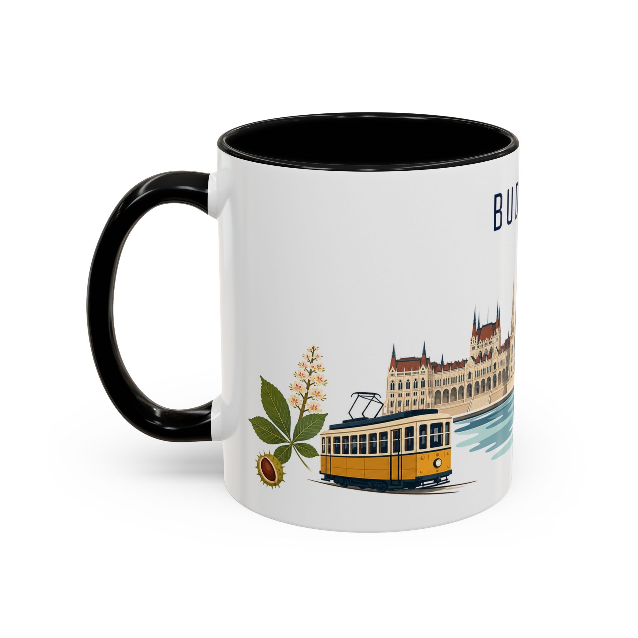 Budapest Coffee Mug | Hungary Travel Souvenir | Porcelain Decal City Gift | 11oz 15oz Accent Mug
