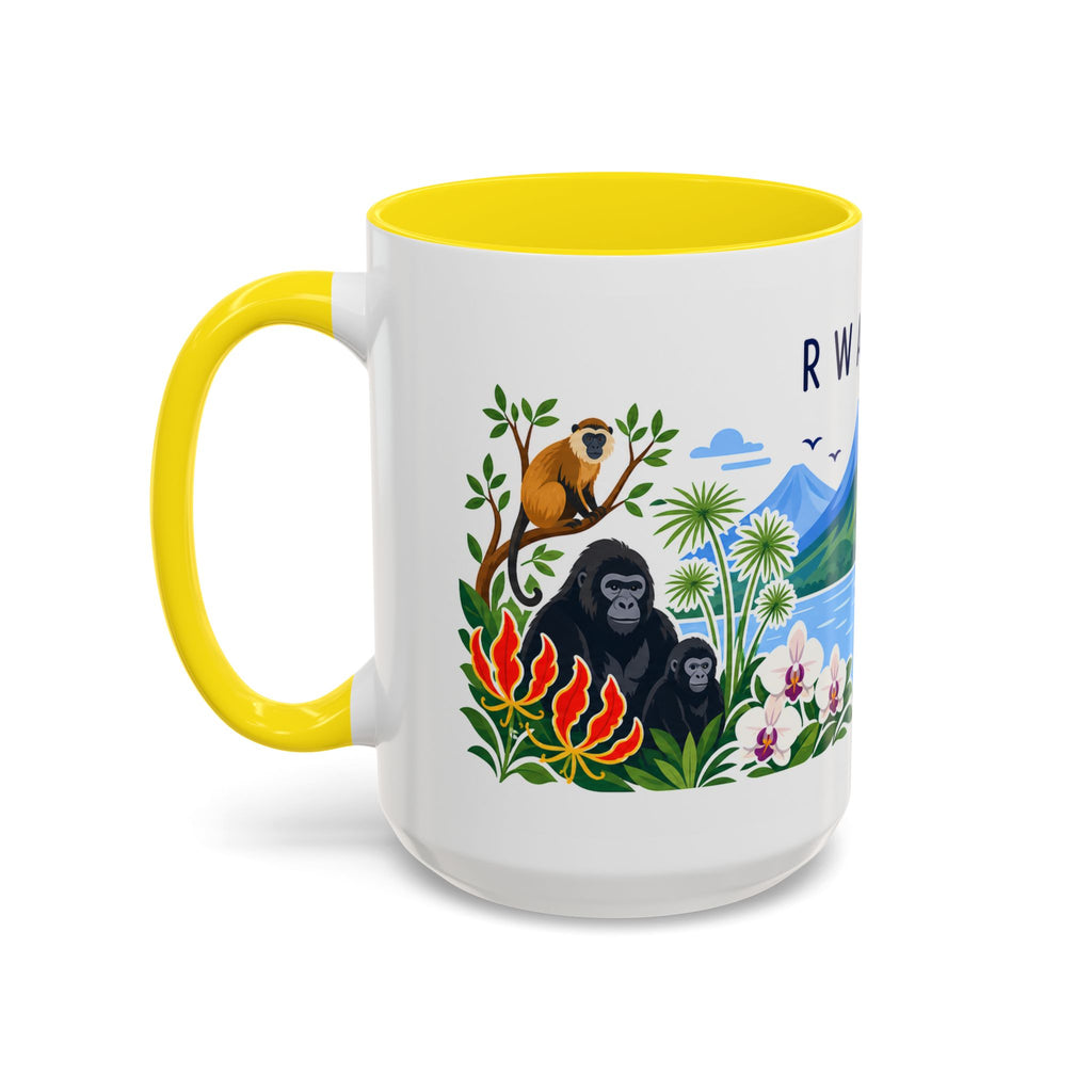 Rwanda Coffee Mug | Travel Souvenir Accent Mug | Country Gift Ceramic Cup 11oz 15oz