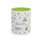 Barcelona Christmas Mug | Watercolor City Souvenir, Ceramic Coffee Cup (11oz/15oz)