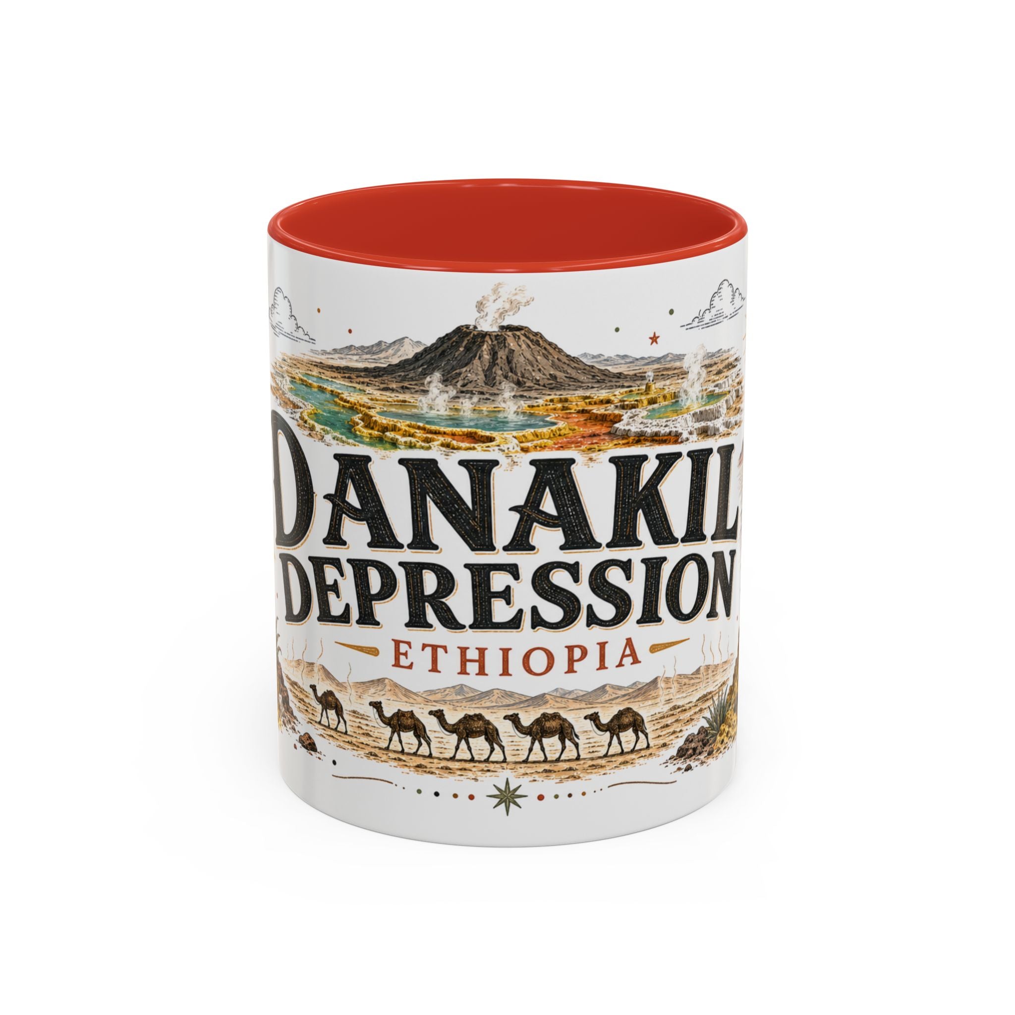 Danakil Depression Mug, Ethiopia Travel Souvenir, Bucket List Gift, Accent Ceramic Coffee Mug 11oz 15oz