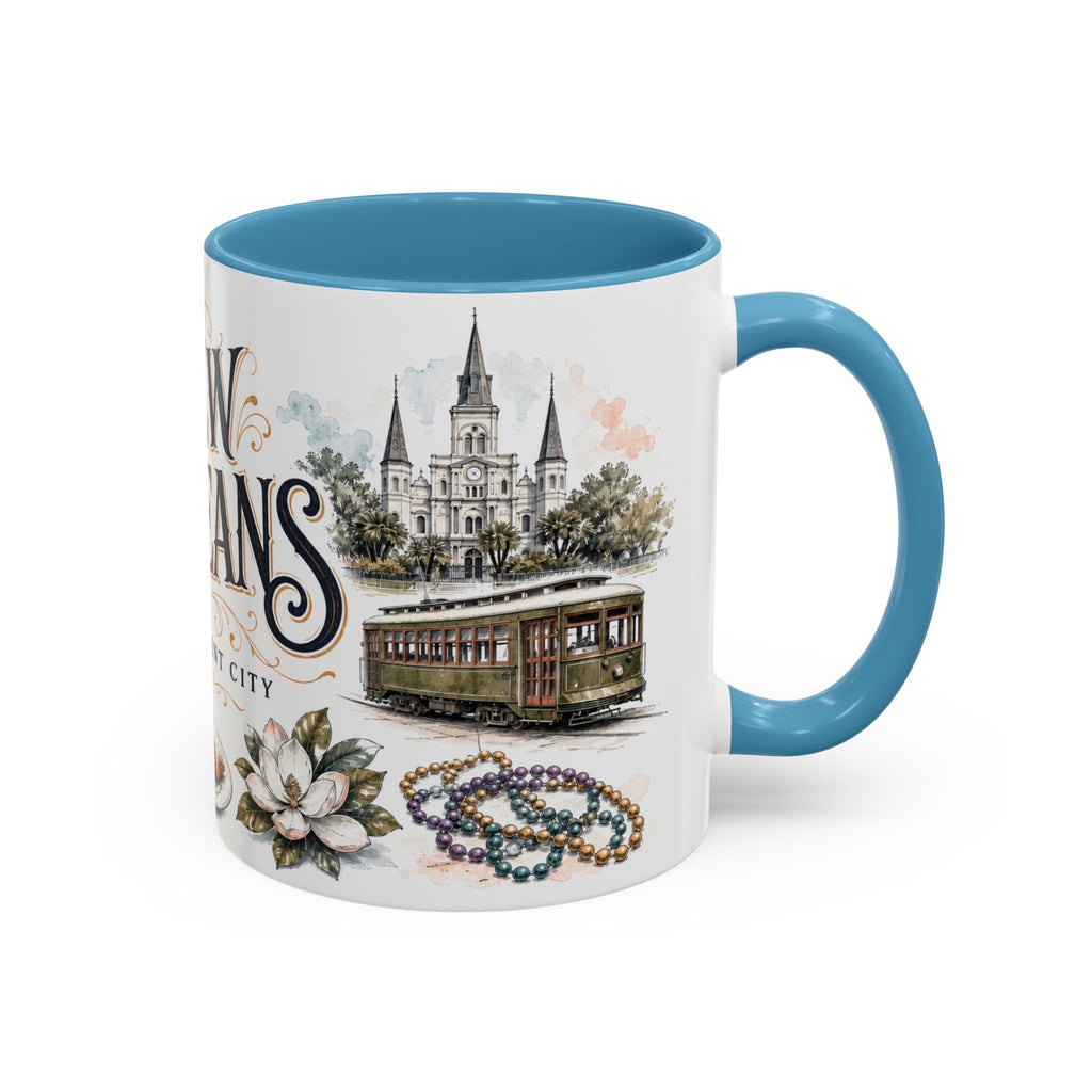 New Orleans Coffee Mug | United States Travel Souvenir | Vintage Illustrated City Gift | 11 oz 15 oz Accent Mug