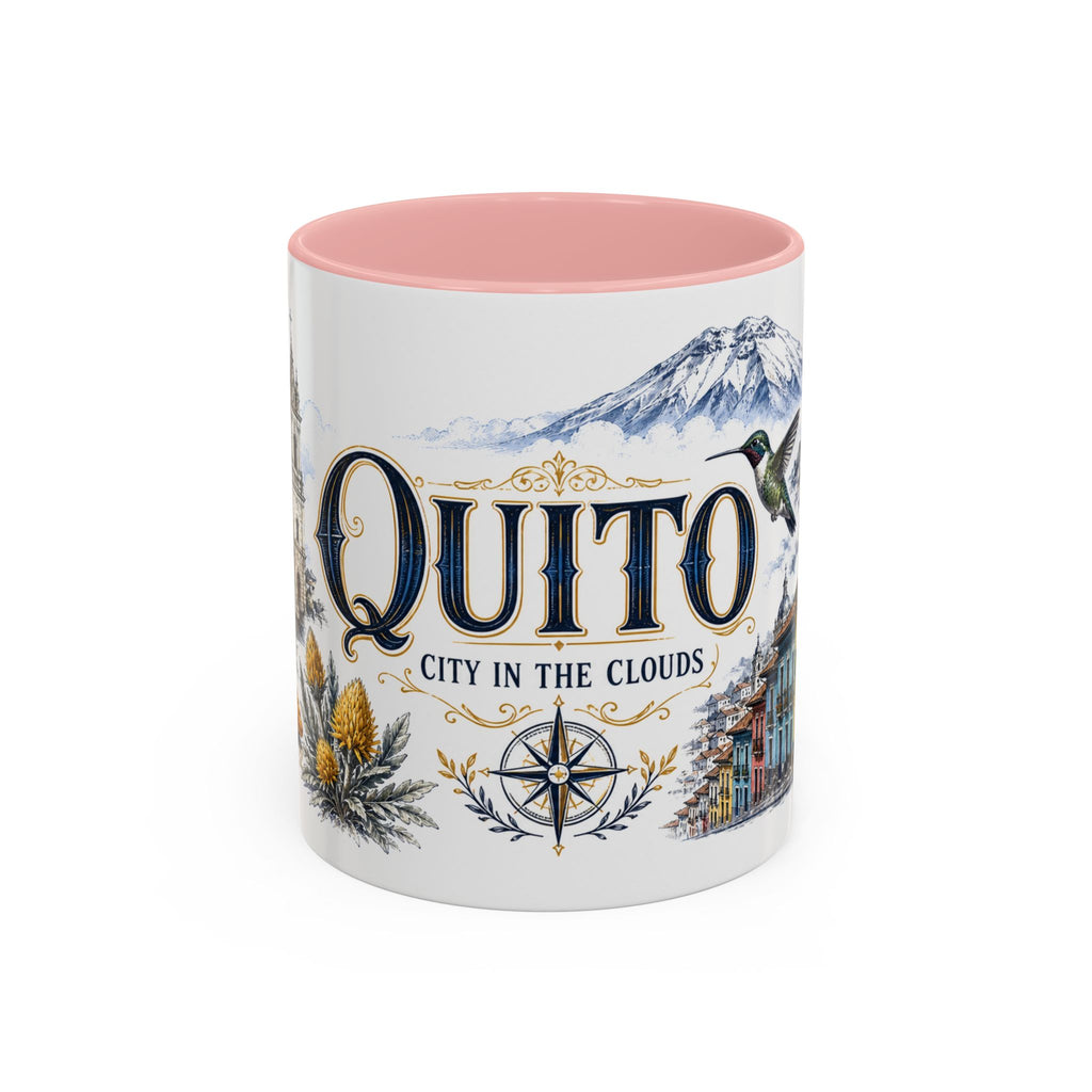 Quito Coffee Mug | Ecuador Travel Souvenir | Vintage Illustrated City Gift | 11 oz 15 oz Accent Mug