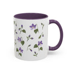 Wisconsin Wood Violet Mug, State Flower Floral Coffee Cup, 11oz Botanical Gift