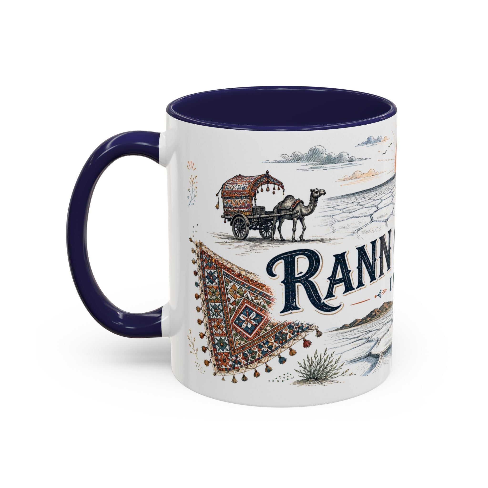 Rann of Kutch Mug, India Travel Souvenir, Bucket List Gift, Accent Ceramic Coffee Mug 11oz 15oz