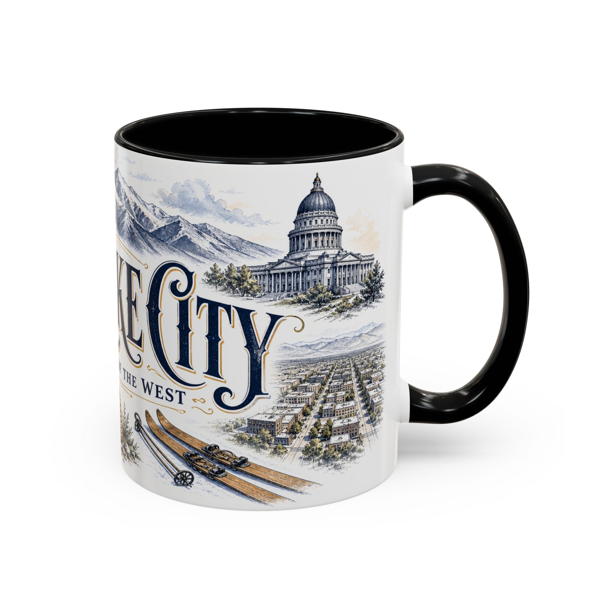 Salt Lake City Coffee Mug | United States Travel Souvenir | Vintage Illustrated City Gift | 11 oz 15 oz Accent Mug