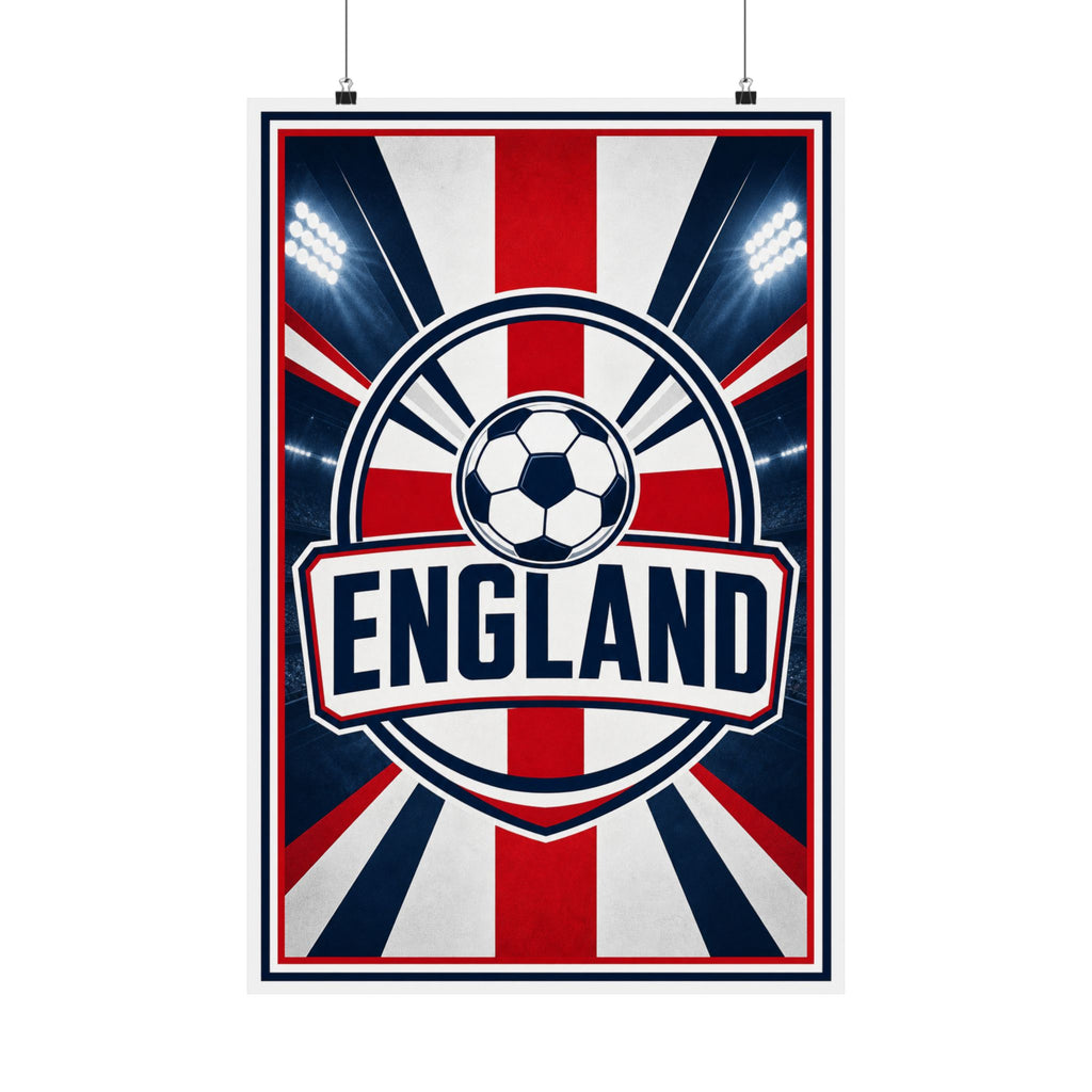 England Soccer Fan Art Poster | Matte Vertical Poster | World Cup 2026 Wall Decor