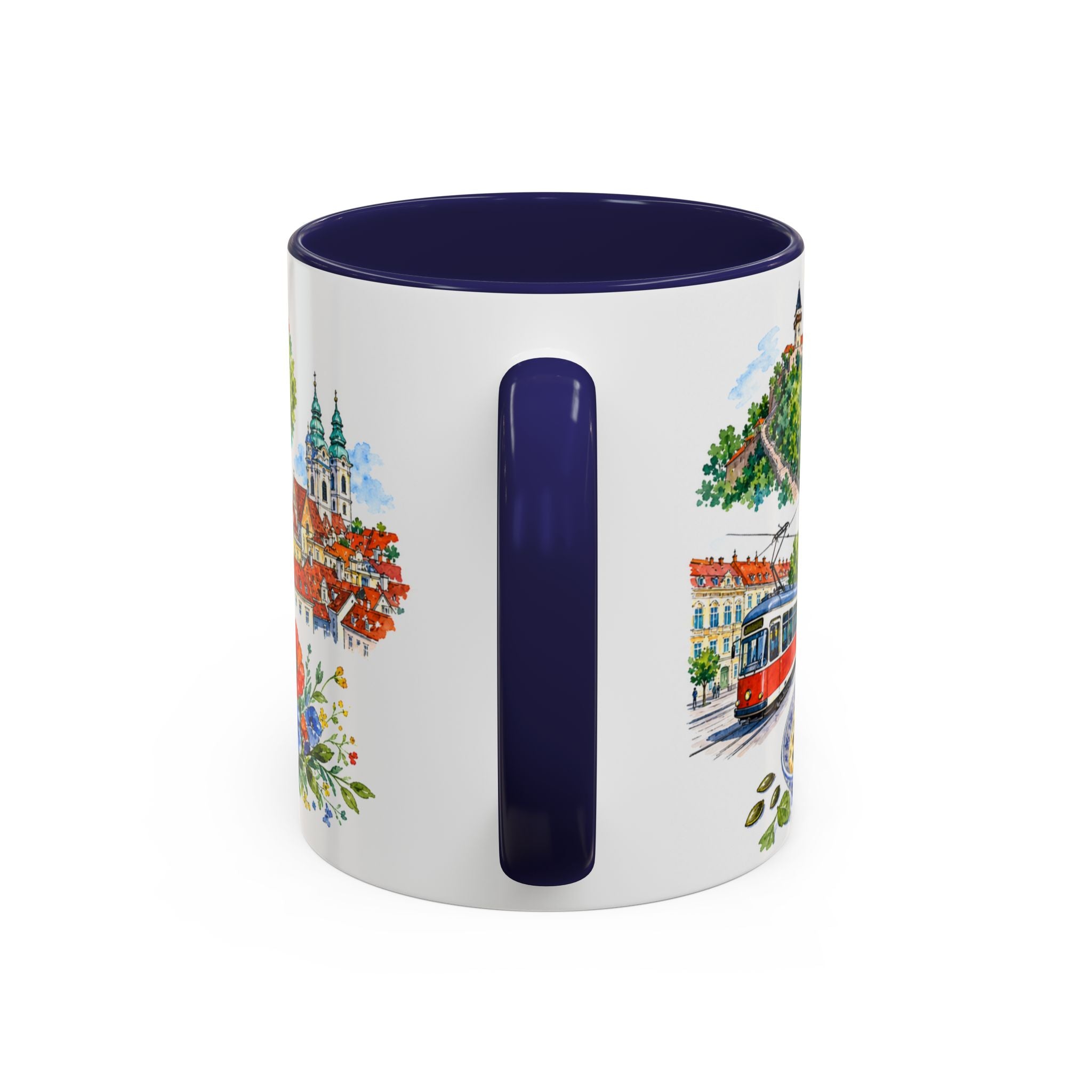 Graz Illustrated Travel Mug | City Souvenir Accent Coffee Mug | 11oz 15oz Ceramic Cup