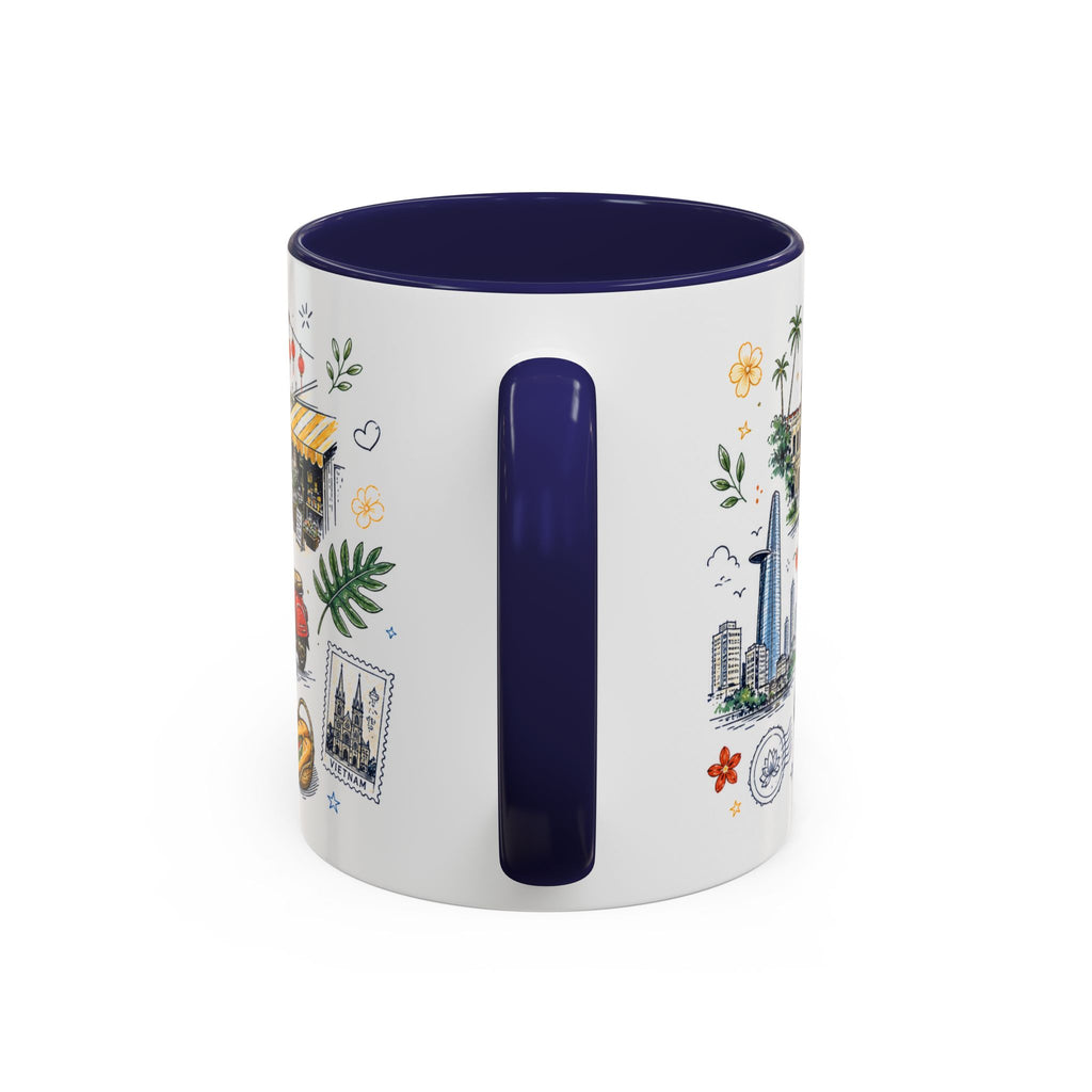 Ho Chi Minh City Coffee Mug | Vietnam Souvenir Travel Gift | Accent Color Ceramic 11oz 15oz
