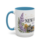 New Hampshire State Map Mug | Botanical Accents, Mountain Landscape Coffee Cup