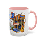 Nashville Illustrated Travel Mug | City Souvenir Accent Coffee Mug | 11oz 15oz Ceramic Cup