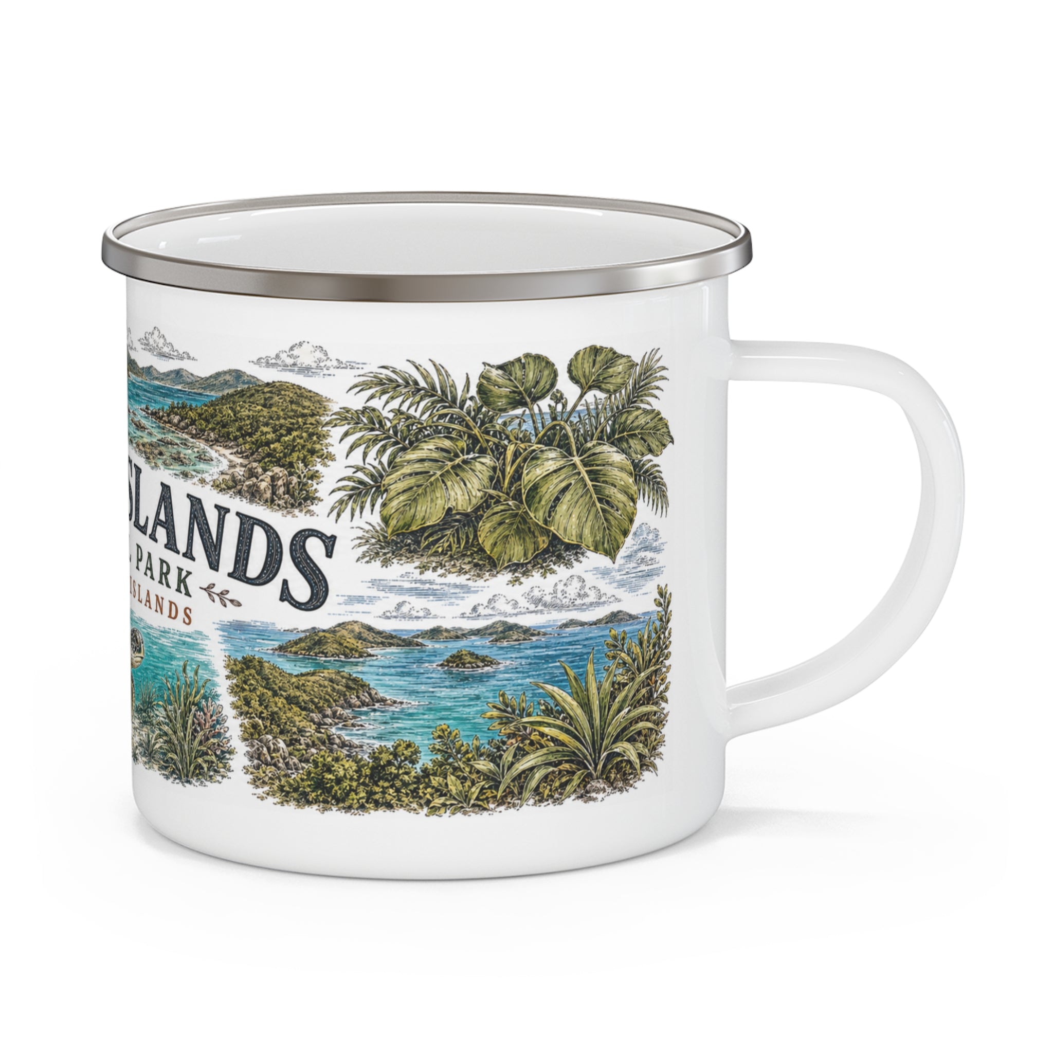 Virgin Islands National Park Vintage Enamel Camping Mug | 12oz National Park Hiking Gift