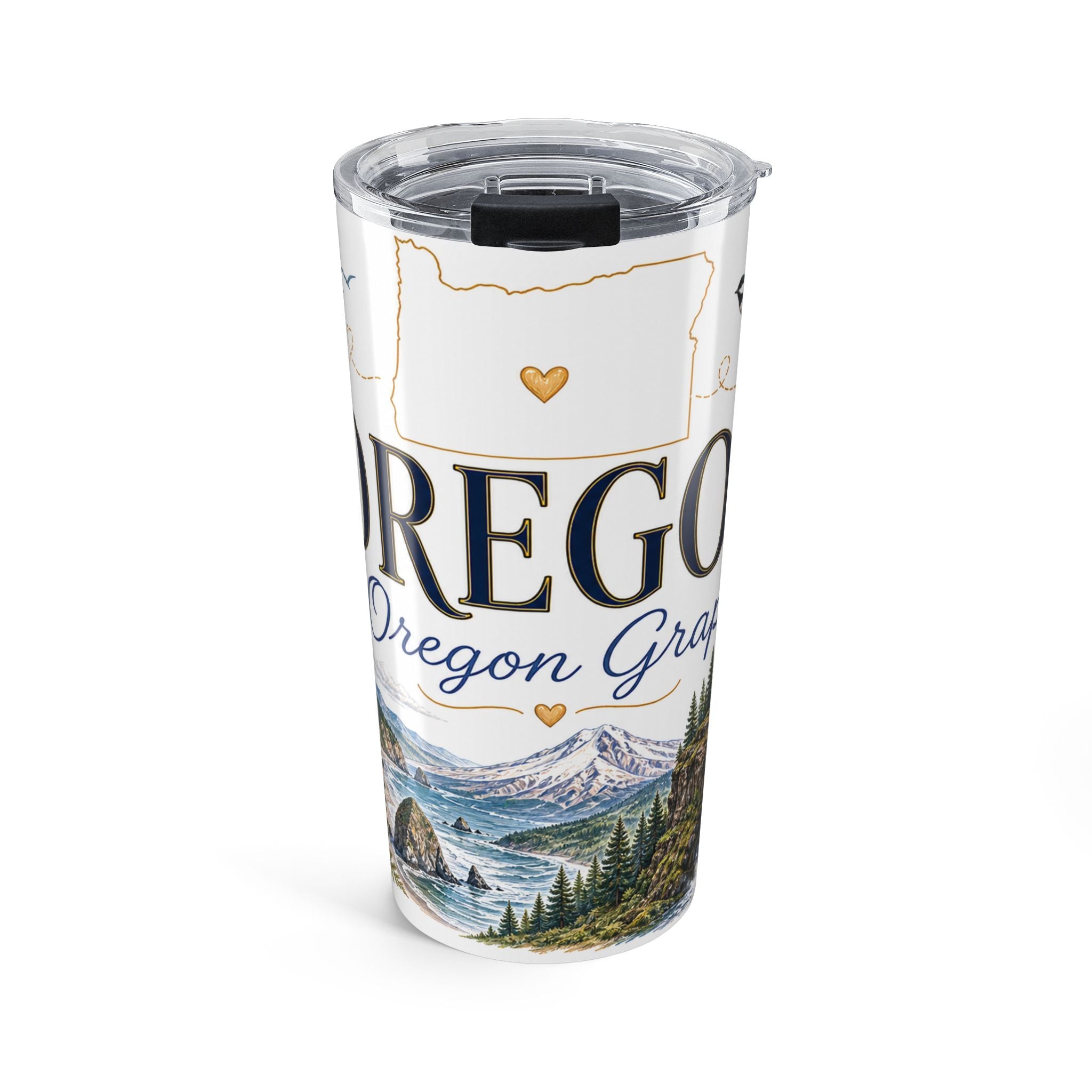 Oregon State Flower 20oz Tumbler | Oregon Grape Botanical State Flower Gift | Insulated Stainless Steel Travel Cup