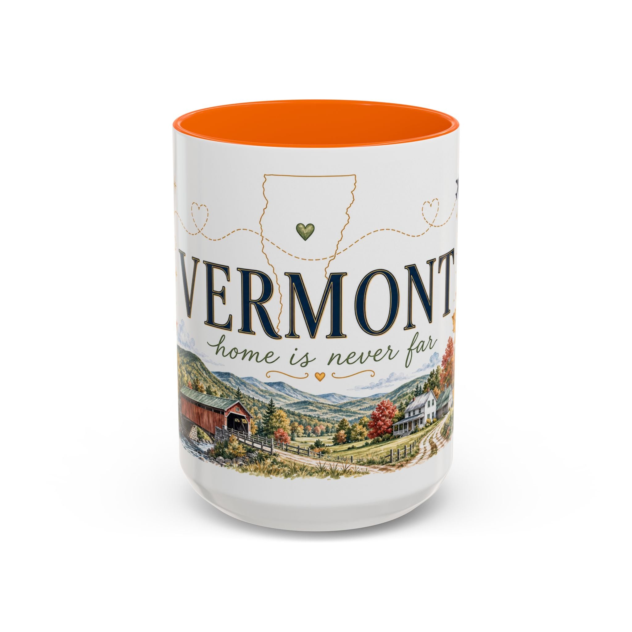 Vermont Home State Mug | Moving Away Gift | Long Distance Friendship Coffee Cup | 11oz 15oz Accent Mug