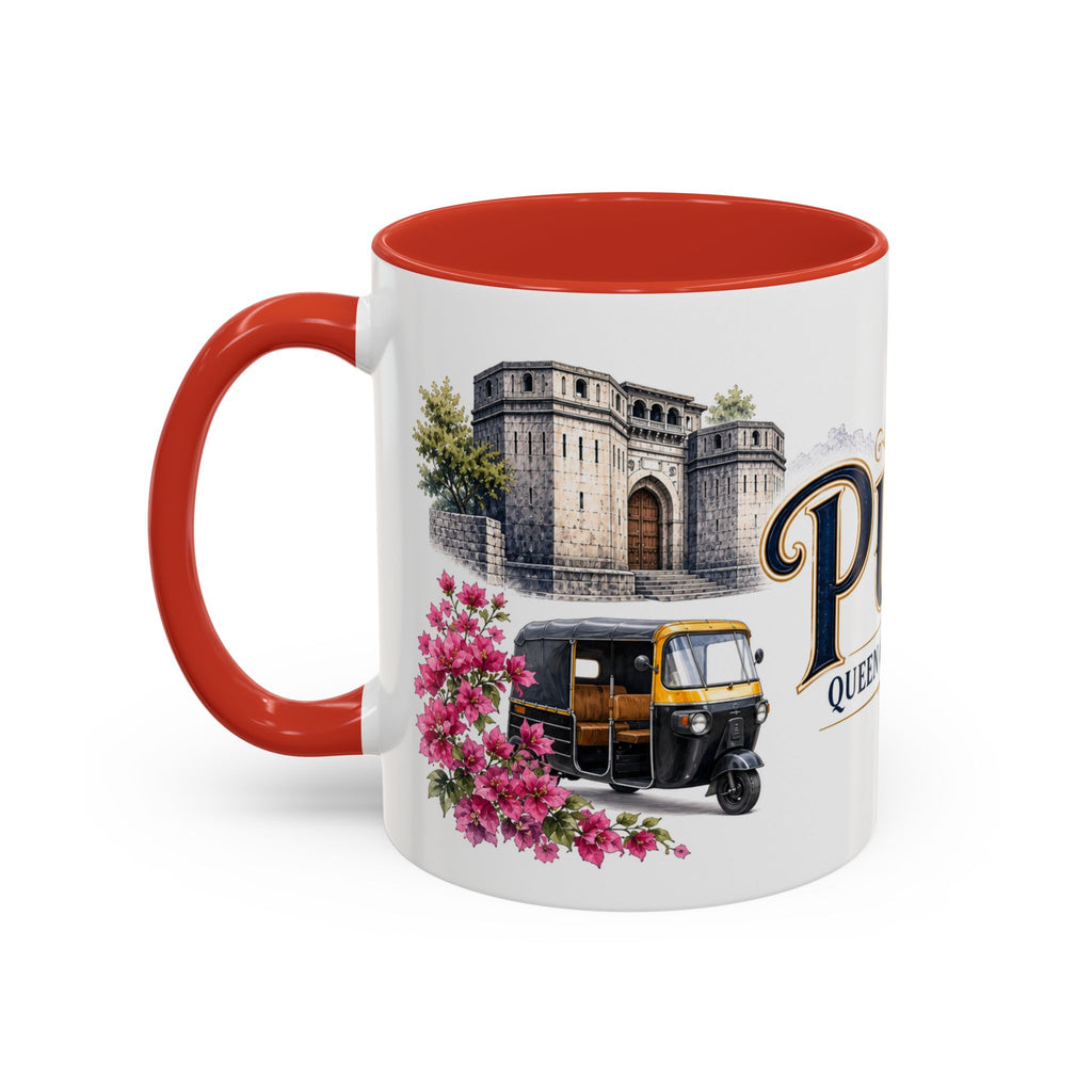 Pune Coffee Mug | India Travel Souvenir | Vintage Illustrated City Gift | 11 oz 15 oz Accent Mug