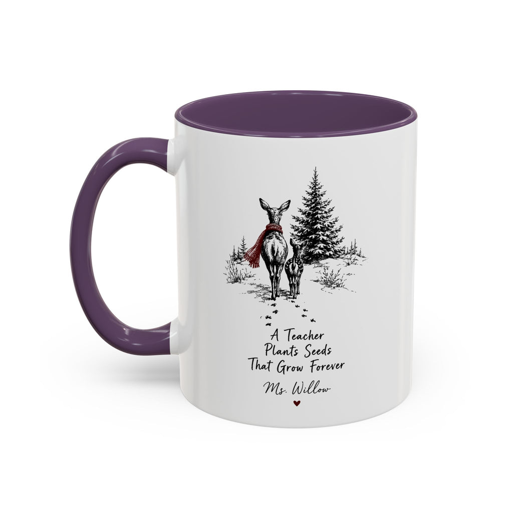 Personalized Deer Teacher Mug | You're Deer to My Heart | Custom Name Teacher Gift | 11oz 15oz