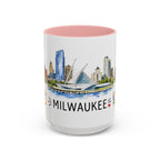 Milwaukee Illustrated Travel Mug | City Souvenir Accent Coffee Mug | 11oz 15oz Ceramic Cup