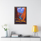 Grand Canyon United States Framed Poster | Vintage Travel Wall Art | Black Walnut White Frame | 16x24 20x30