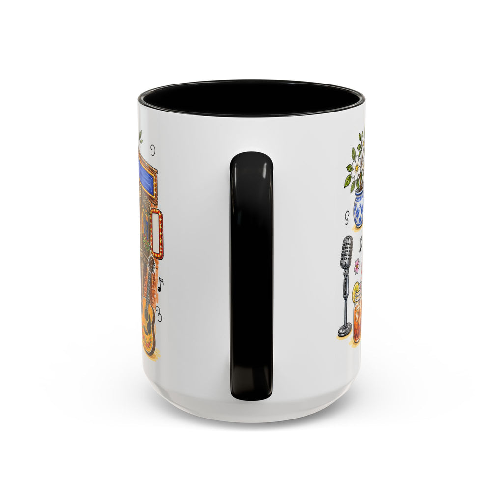 Nashville Illustrated Travel Mug | City Souvenir Accent Coffee Mug | 11oz 15oz Ceramic Cup