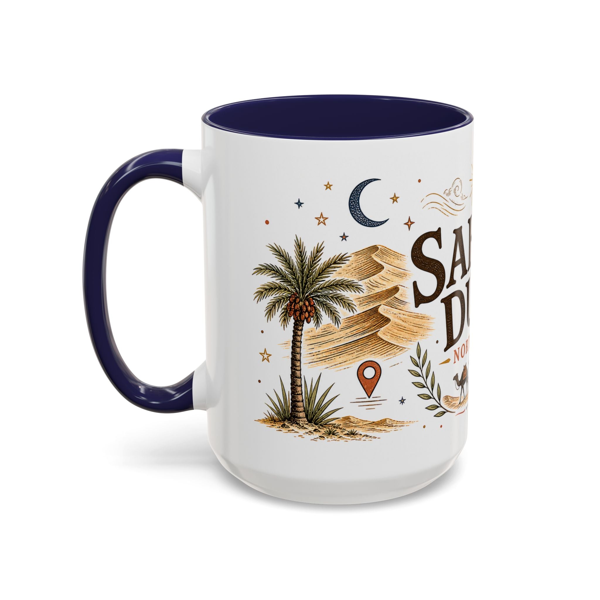 Sahara Dunes Coffee Mug | Travel Destination Souvenir Gift | Accent Color Ceramic 11oz 15oz