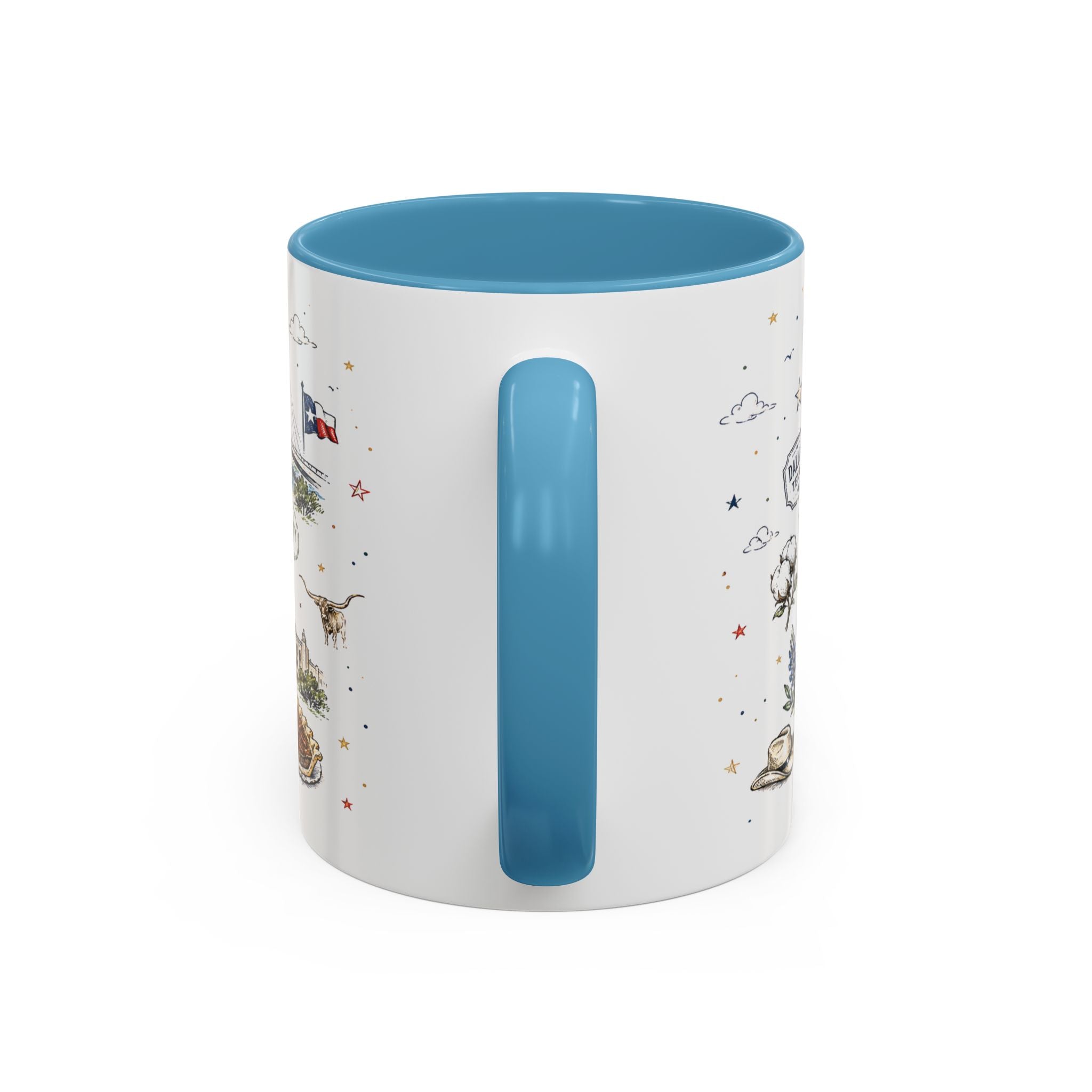 Dallas Coffee Mug | Texas Souvenir City Gift | Accent Color Ceramic 11oz 15oz