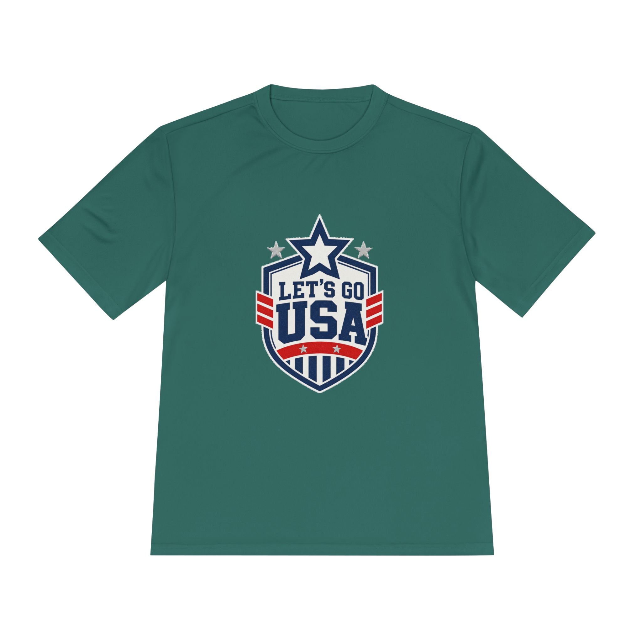 United States Soccer T Shirt, Let's Go USA Fan Tee, Moisture Wicking Sport Shirt