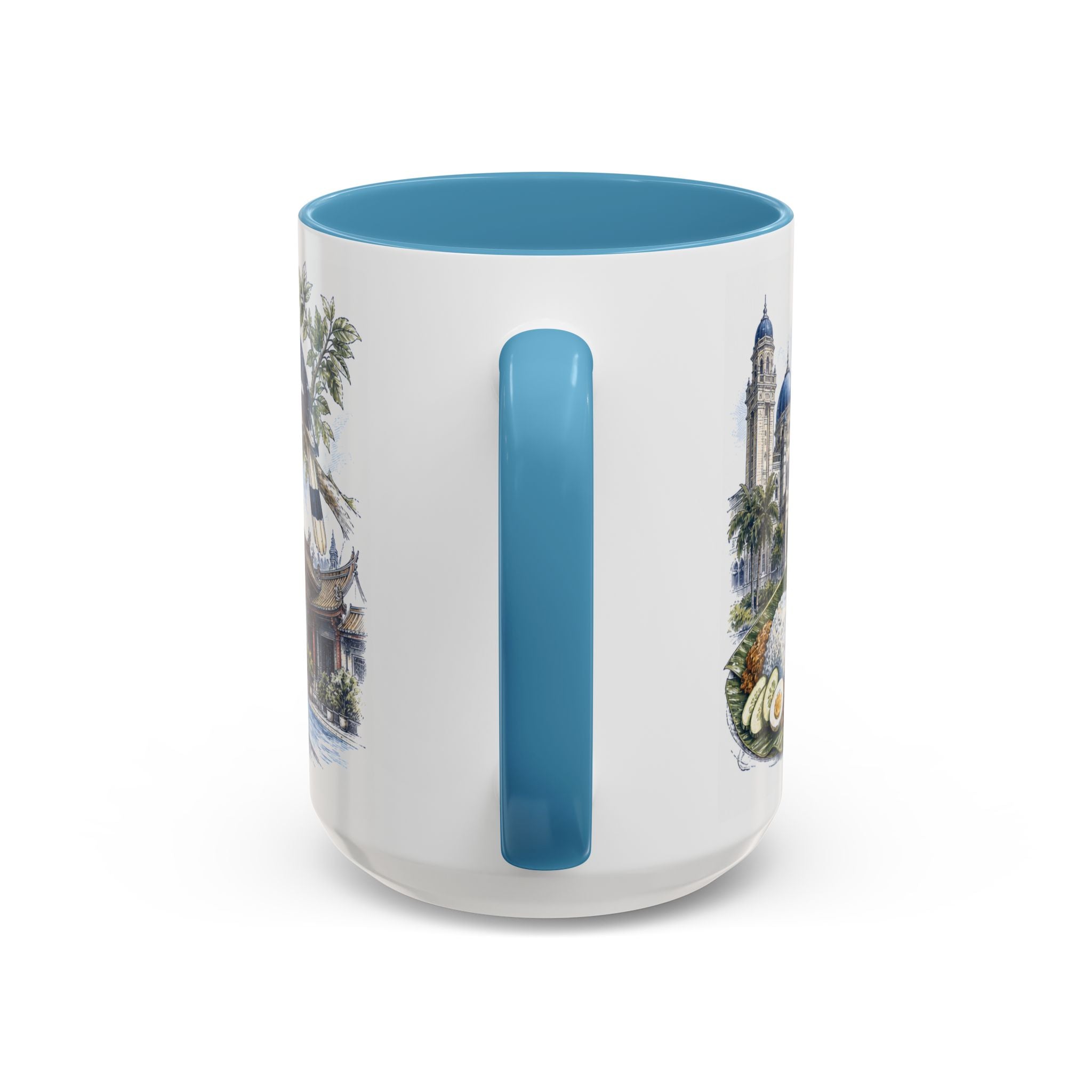 Johor Bahru Coffee Mug | Malaysia Travel Souvenir | Vintage Illustrated City Gift | 11 oz 15 oz Accent Mug