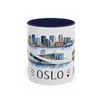 Oslo Illustrated Travel Mug | City Souvenir Accent Coffee Mug | 11oz 15oz Ceramic Cup