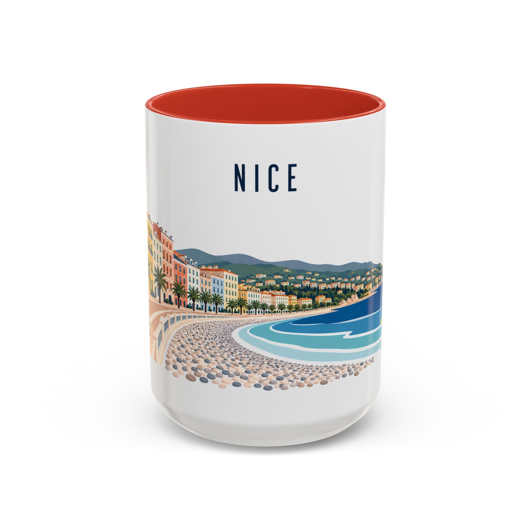 Nice Coffee Mug | France Travel Souvenir | Porcelain Decal City Gift | 11oz 15oz Accent Mug