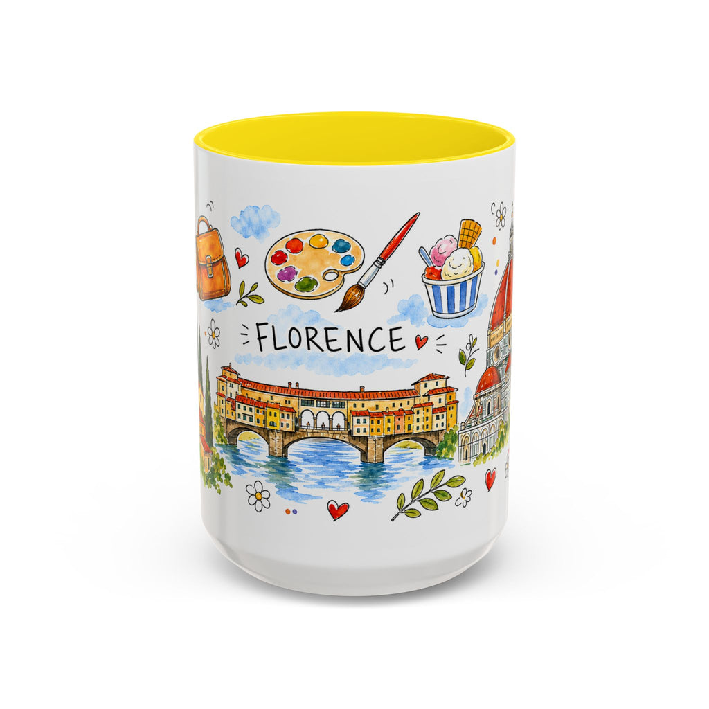 Florence Travel Mug | European City Souvenir Accent Coffee Mug | 11oz 15oz Ceramic Cup
