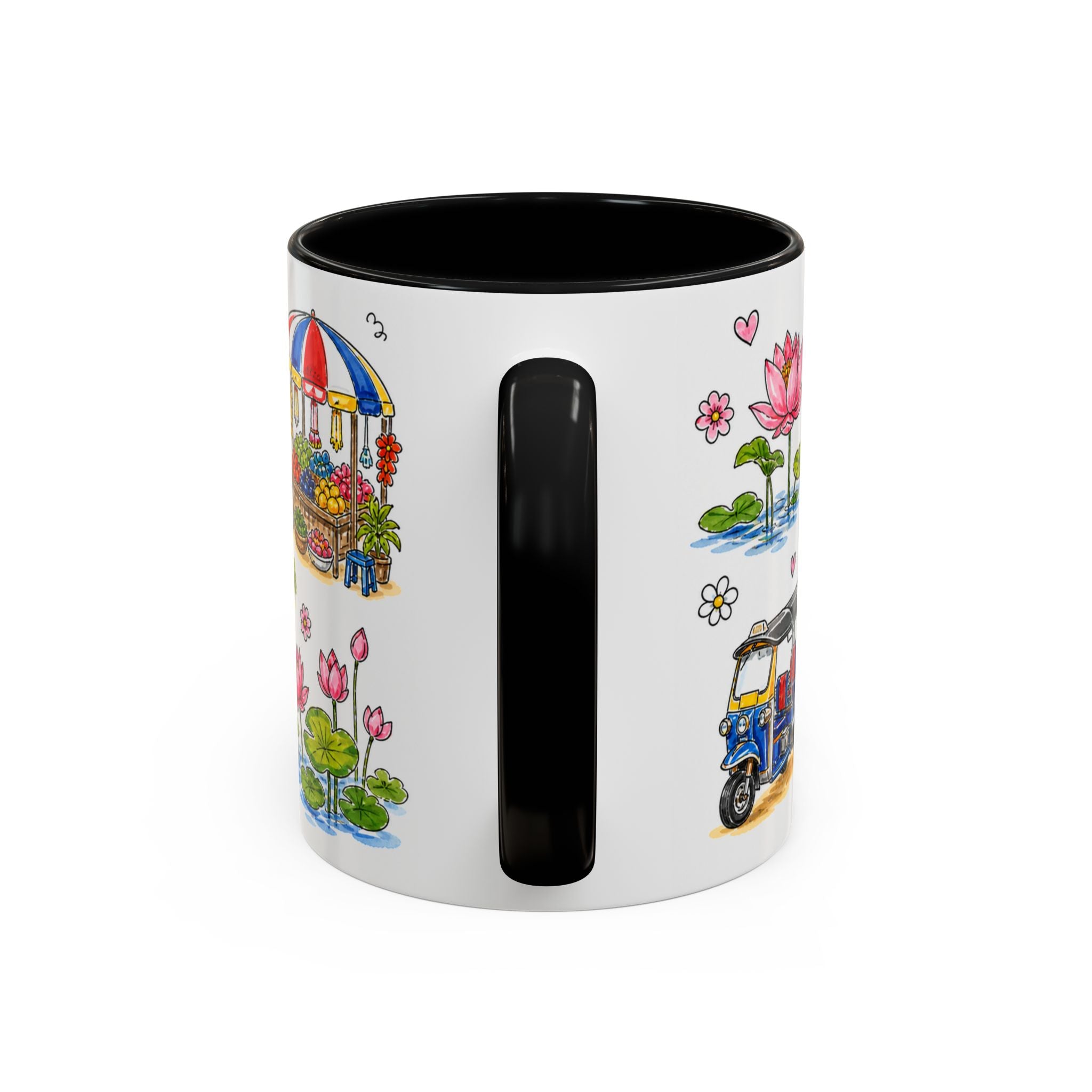 Bangkok Illustrated Travel Mug | City Souvenir Accent Coffee Mug | 11oz 15oz Ceramic Cup
