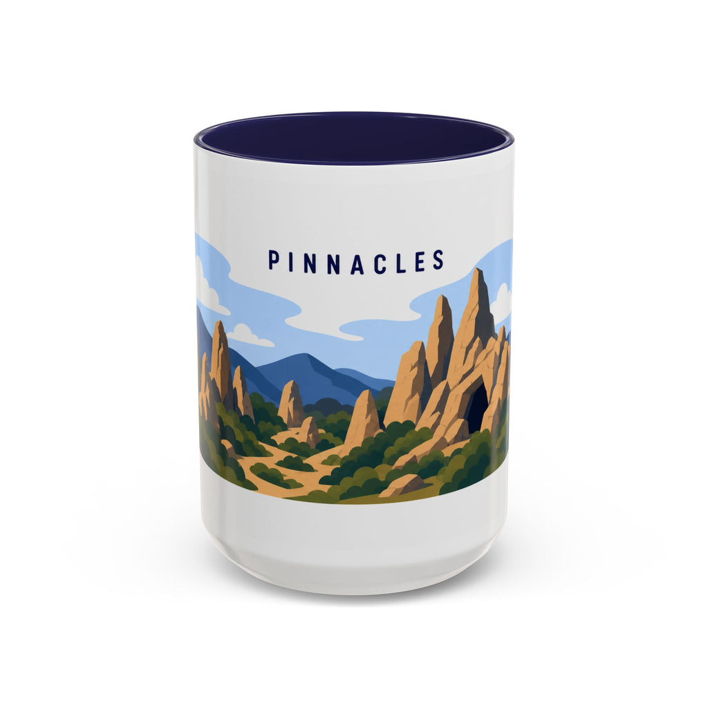 Pinnacles National Park Coffee Mug | Solid Color Block Park Souvenir | 11oz 15oz Accent Mug