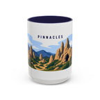 Pinnacles National Park Coffee Mug | Solid Color Block Park Souvenir | 11oz 15oz Accent Mug