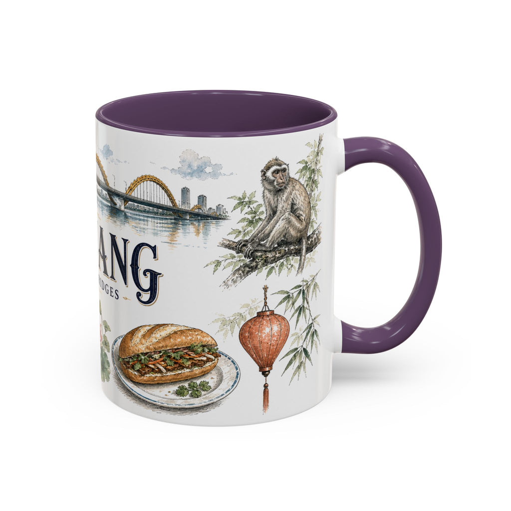 Da Nang Coffee Mug | Vietnam Travel Souvenir | Vintage Illustrated City Gift | 11 oz 15 oz Accent Mug