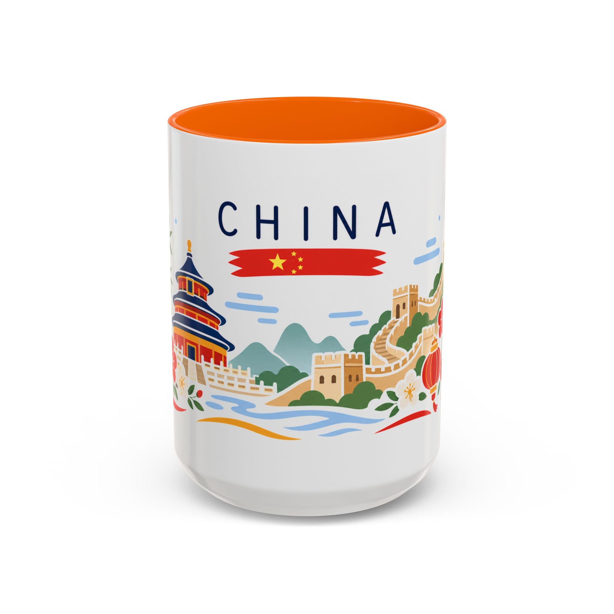China Coffee Mug | Travel Souvenir Accent Mug | Country Gift Ceramic Cup 11oz 15oz