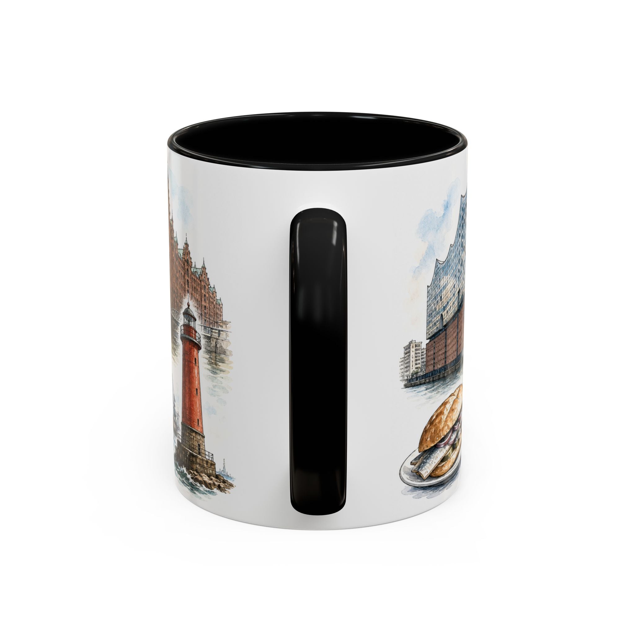 Hamburg Coffee Mug | Germany Travel Souvenir | Vintage Illustrated City Gift | 11 oz 15 oz Accent Mug
