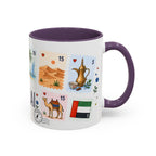 Dubai Coffee Mug | Postage Stamp Collage Mug | Travel Souvenir Accent Cup 11oz 15oz