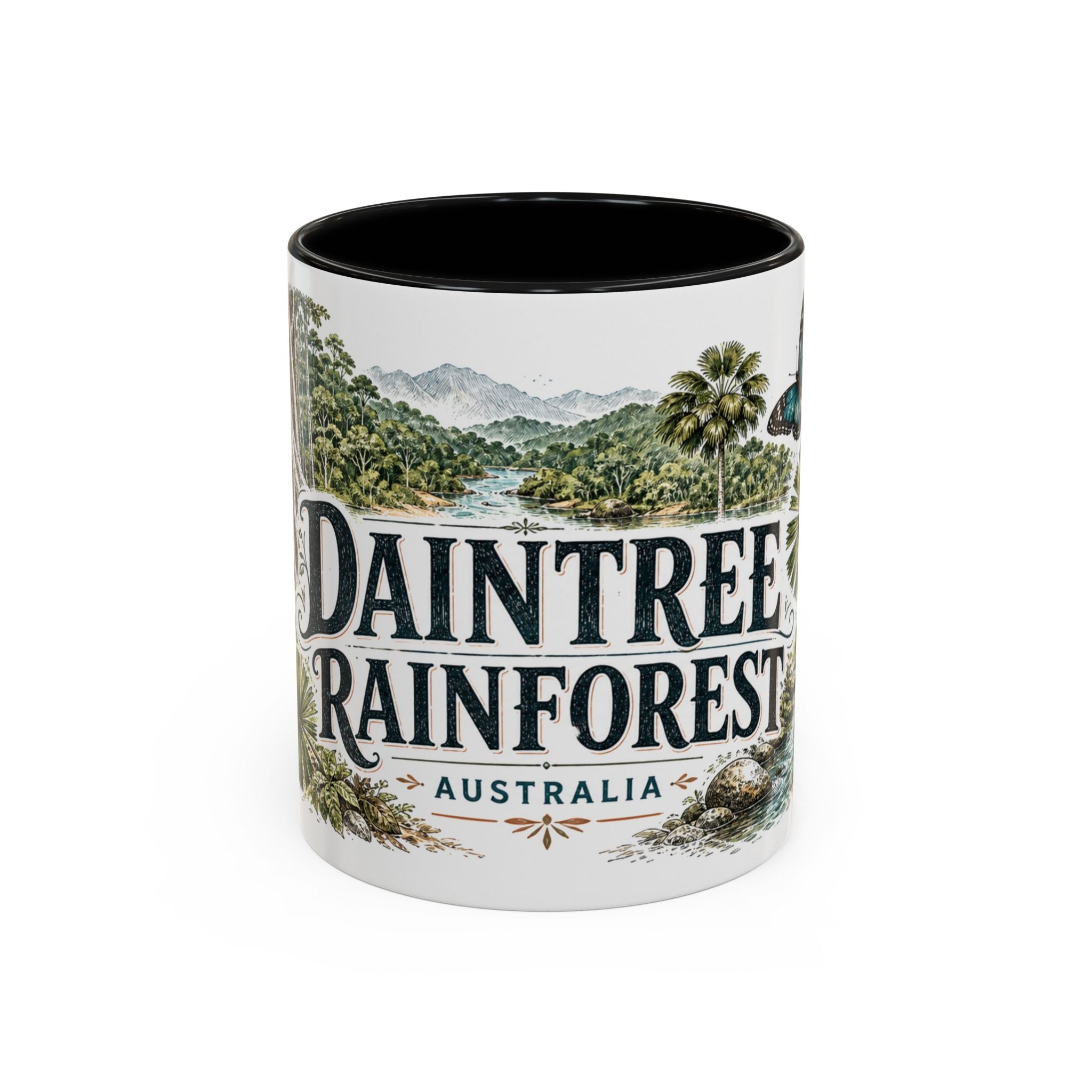 Daintree Rainforest Mug, Australia Travel Souvenir, Bucket List Gift, Accent Ceramic Coffee Mug 11oz 15oz