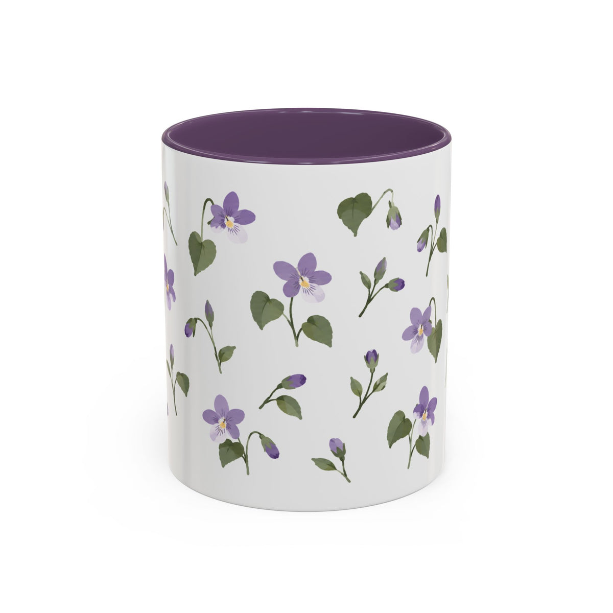 Wisconsin Wood Violet Mug, State Flower Floral Coffee Cup, 11oz Botanical Gift