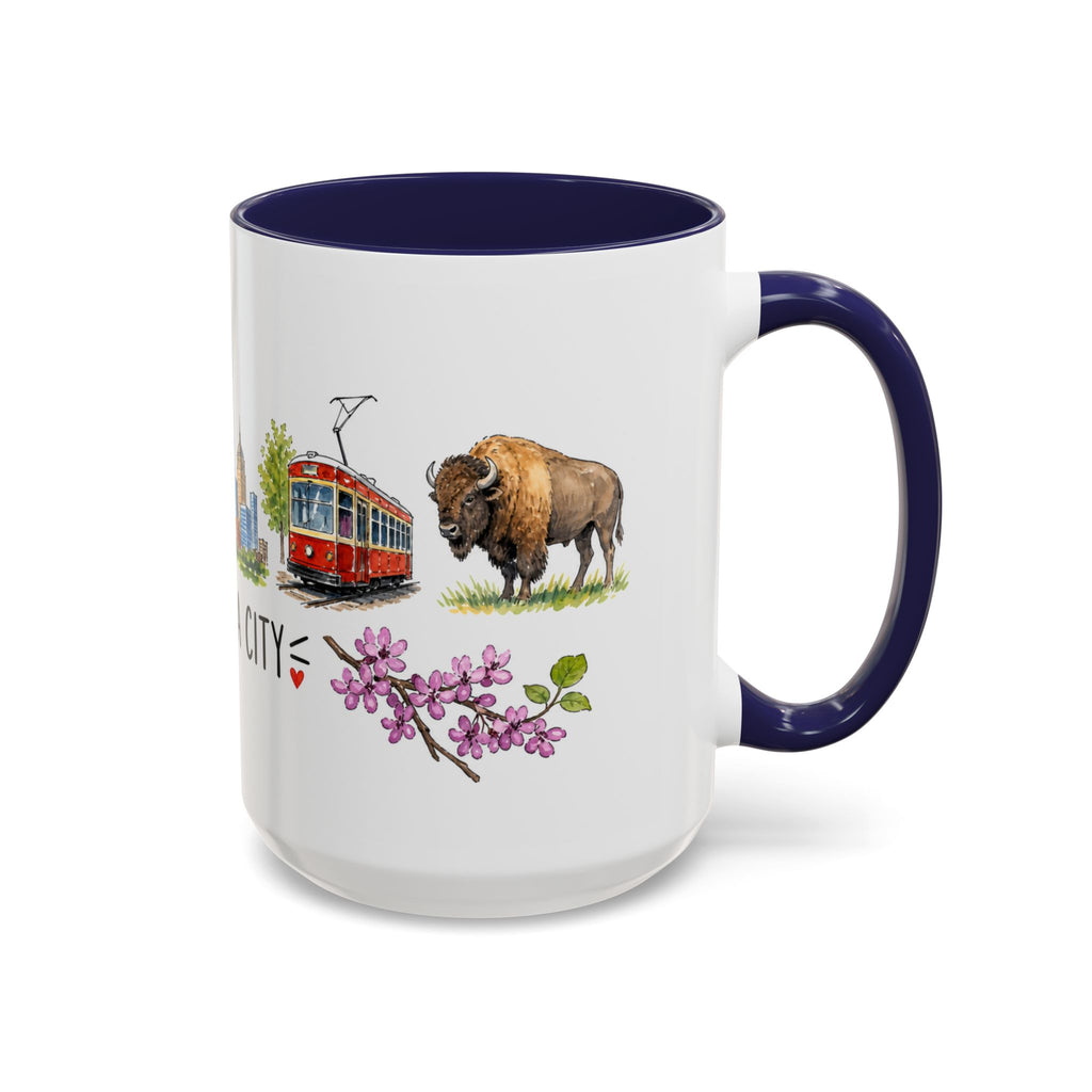 Oklahoma City Illustrated Travel Mug | City Souvenir Accent Coffee Mug | 11oz 15oz Ceramic Cup