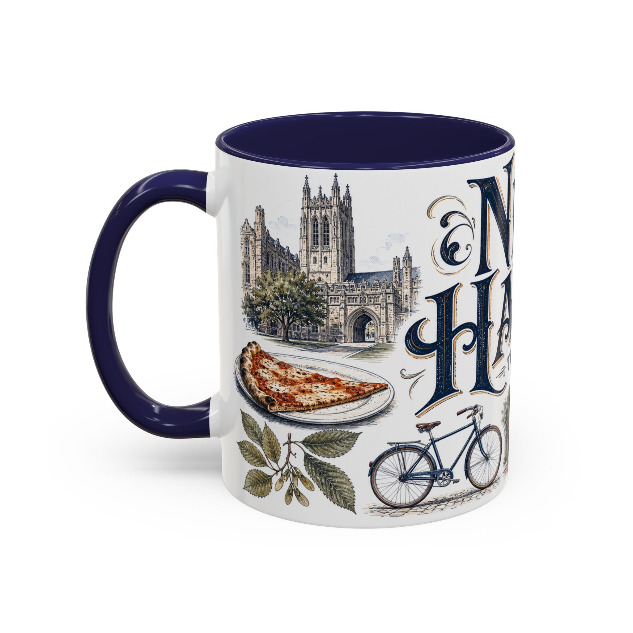 New Haven Coffee Mug | United States Travel Souvenir | Vintage Illustrated City Gift | 11 oz 15 oz Accent Mug