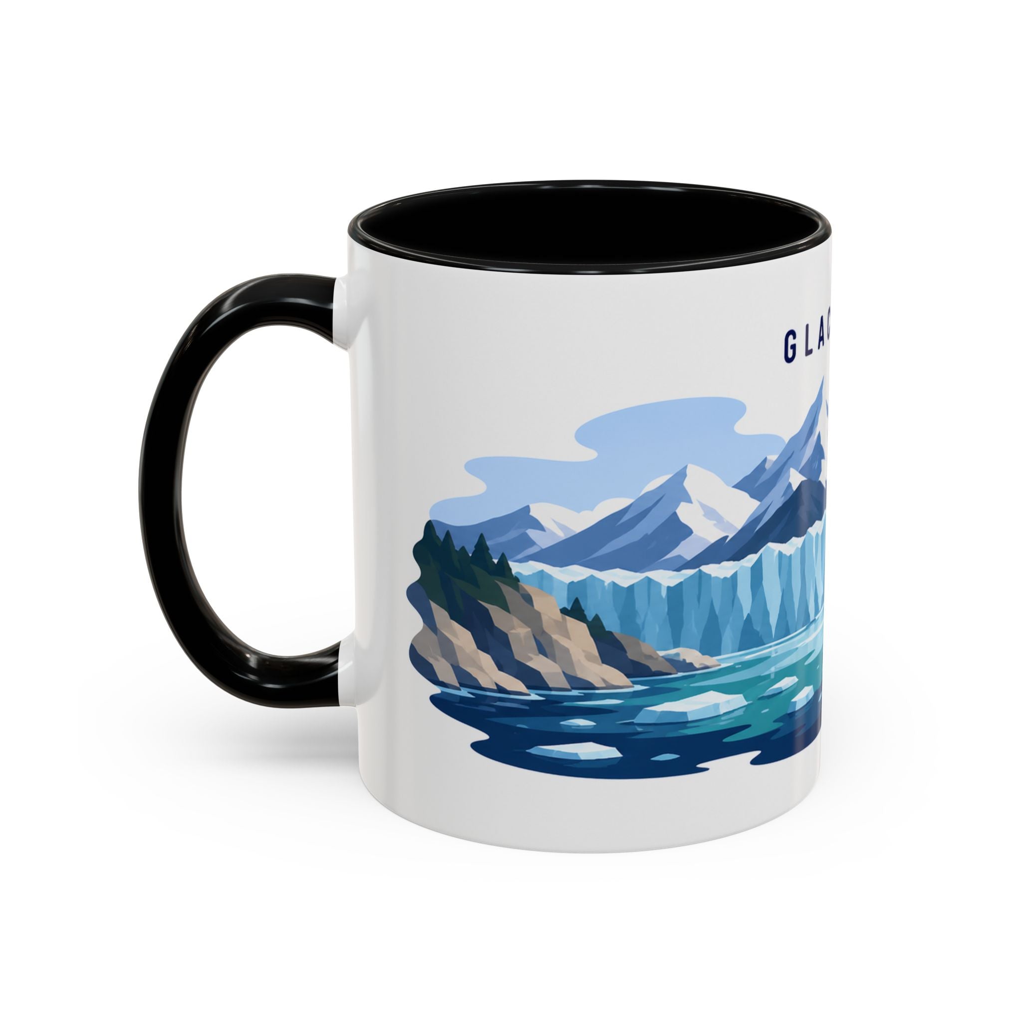 Glacier Bay National Park Coffee Mug | Solid Color Block Park Souvenir | 11oz 15oz Accent Mug