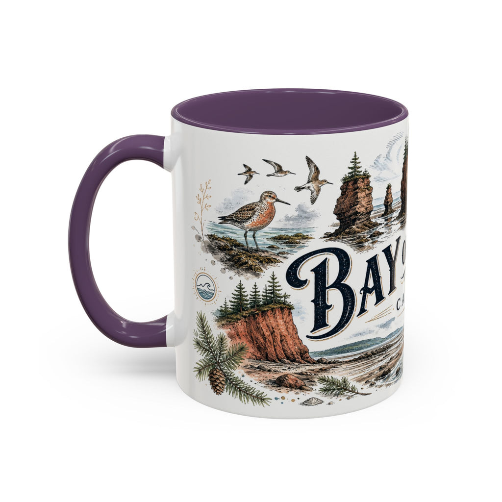Bay of Fundy Mug, Canada Travel Souvenir, Bucket List Gift, Accent Ceramic Coffee Mug 11oz 15oz