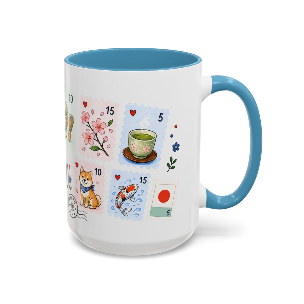 Kyoto Coffee Mug | Postage Stamp Collage Mug | Travel Souvenir Accent Cup 11oz 15oz