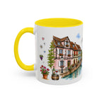 Colmar Illustrated Travel Mug | France Souvenir Accent Coffee Mug | 11oz 15oz Ceramic Cup