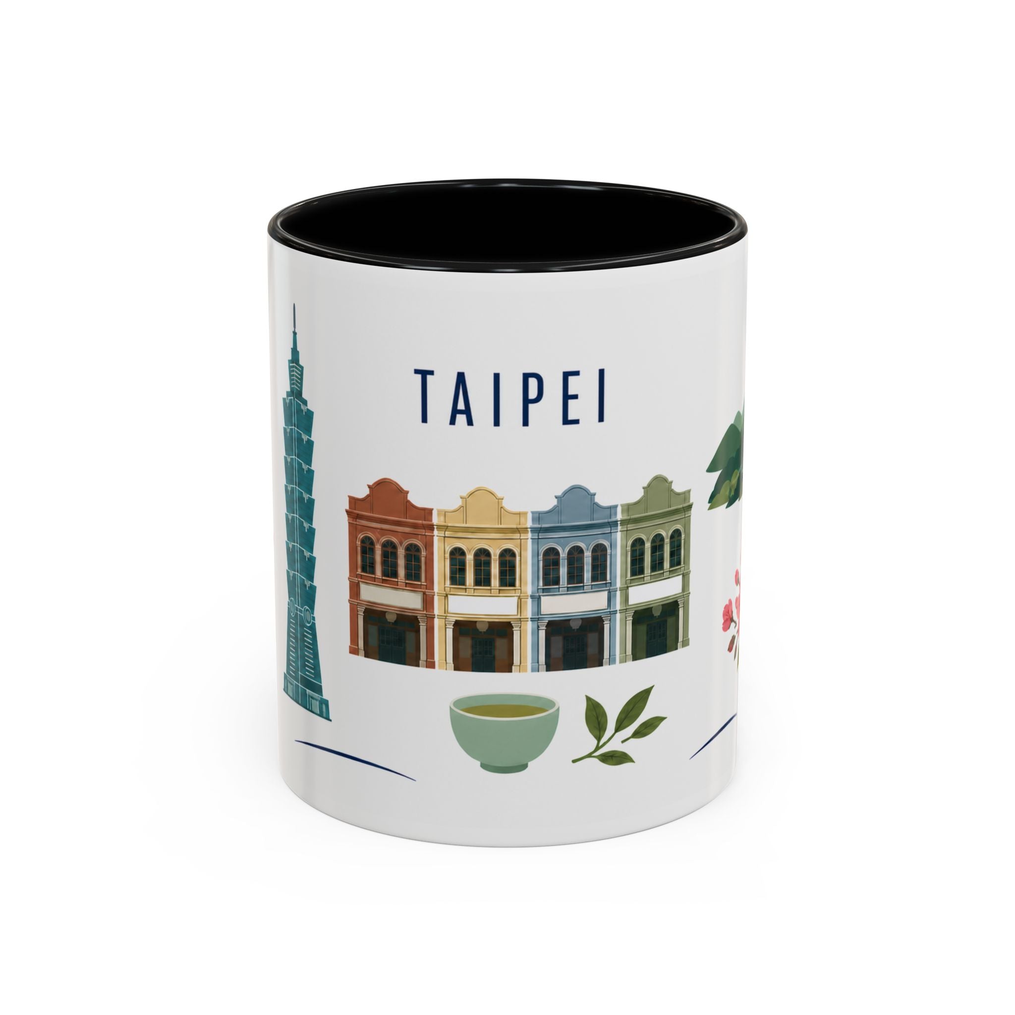 Taipei Coffee Mug | Taiwan Travel Souvenir | Porcelain Decal City Gift | 11oz 15oz Accent Mug