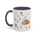 Floral Pumpkin Halloween Mug | Friendly Ghost Watercolor Gift | Accent Cup 11oz 15oz