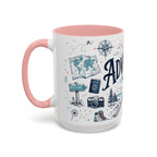 Adventure Awaits Coffee Mug | Class of 2026 Graduation Gift | Accent Color Ceramic 11oz 15oz