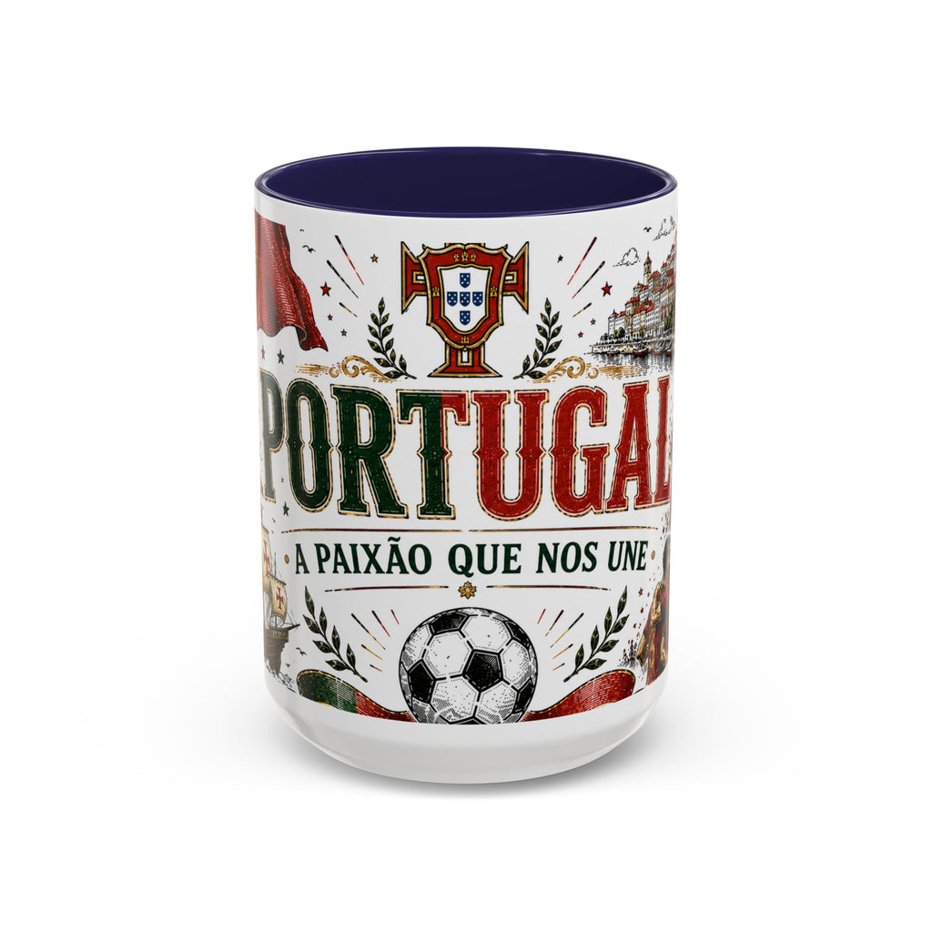 Portugal Soccer Coffee Mug | World Cup Fan Gift | Accent Color Ceramic 11oz 15oz Match Day Cup